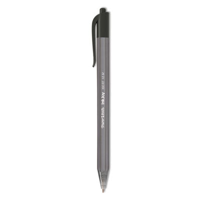 InkJoy 100 RT Ballpoint Pen, Retractable, Medium 1 mm, Black Ink, Smoke/Black Barrel, Dozen - 1951254