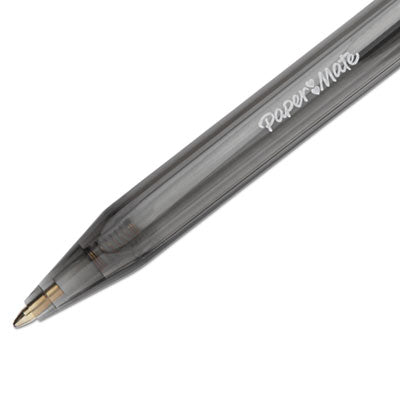 InkJoy 100 RT Ballpoint Pen, Retractable, Medium 1 mm, Black Ink, Smoke/Black Barrel, Dozen - 1951254