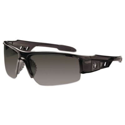 Skullerz Dagr Safety Glasses, Black Half Frame, Smoke Single Lens - 52030