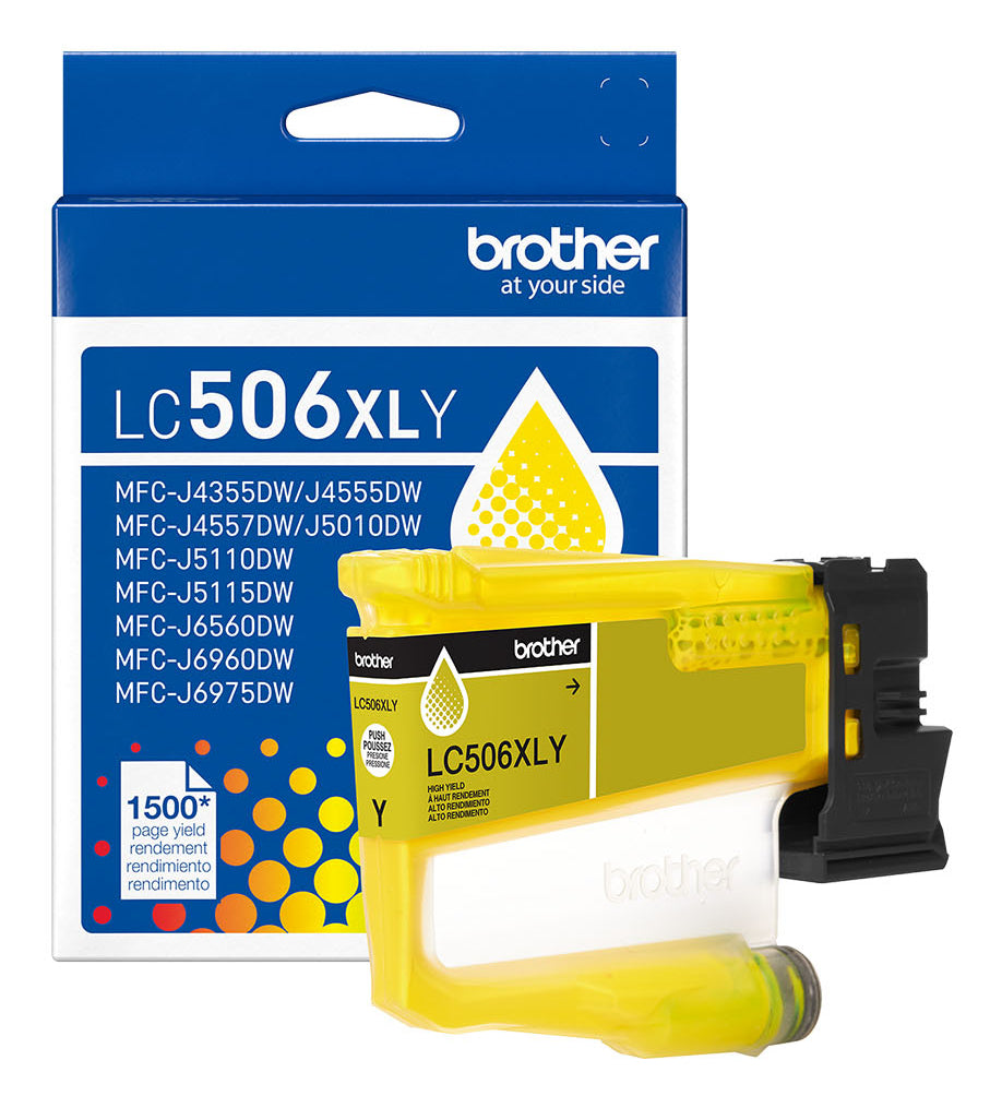 Brother High Yield Yellow Ink Cartridge (1,500 Yield) - LC506XLYS
