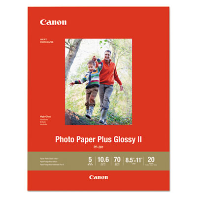 Photo Paper Plus Glossy II, 10.6 mil, 8.5 x 11, Glossy White, 20/Pack - 1432C003
