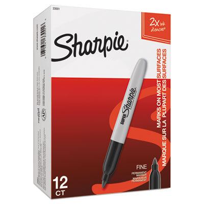 Super Permanent Marker, Fine Bullet Tip, Black, Dozen - 33001