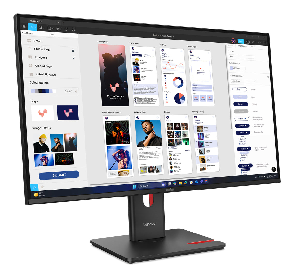 Lenovo ThinkVision T32UD-40 Monitor - 64B0GAR1UZ