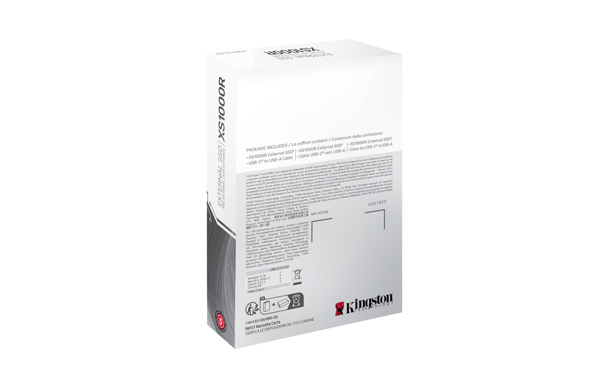 Kingston Technology 2TB XS1000 Red External USB 3.2 Gen 2 Portable Solid State Drive - SXS1000R/2000G