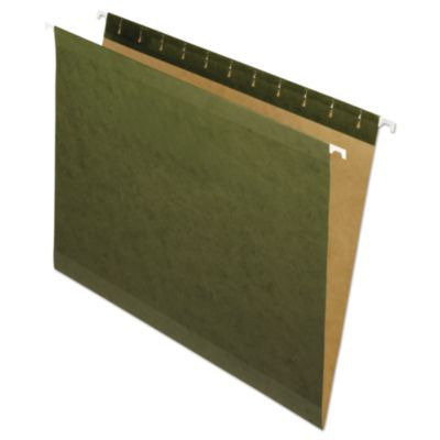 Reinforced Hanging File Folders, Letter Size, Straight Tabs, Standard Green, 25/Box - 04152 C2G