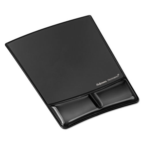 FELLOWES Gel Wrist Support with Attached Mouse Pad, 8.25 x 9.87, Black - 9182301