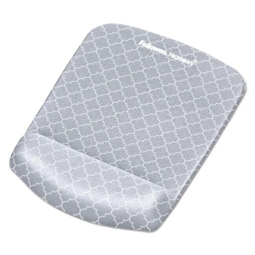 FELLOWES PlushTouch Mouse Pad with Wrist Rest with FoamFusion Technology, 7.25 x 9.38, Lattice Desig - 9549701