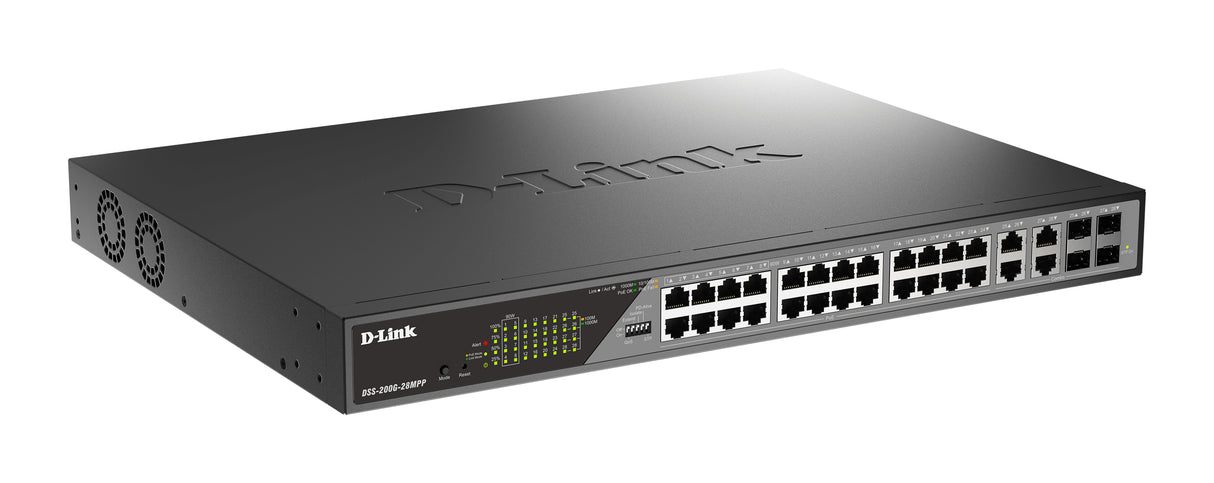 D-Link DSS-200G-28MPP network switch Managed L2 Gigabit Ethernet (10/100/1000) Power over Ethernet (PoE) 1U Grey - DSS-200G-28MPP D-LINK