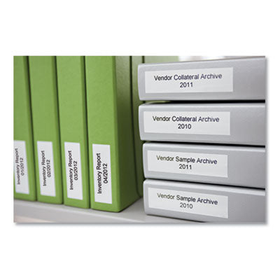 D1 Standard Labels, 0.5" x 23 ft, Black Print on White Tape, 6/Pack - 2025517