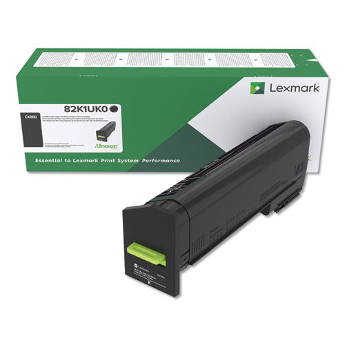 LEXMARK Return Program Ultra High-Yield Toner, 55,000 Page-Yield, Black - 82K1UK0
