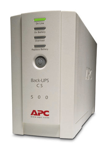 APC Back-UPS, 500VA/300W, Tower, 230V, 4x IEC C13 Outlets , User Replaceable Battery - BK500EI