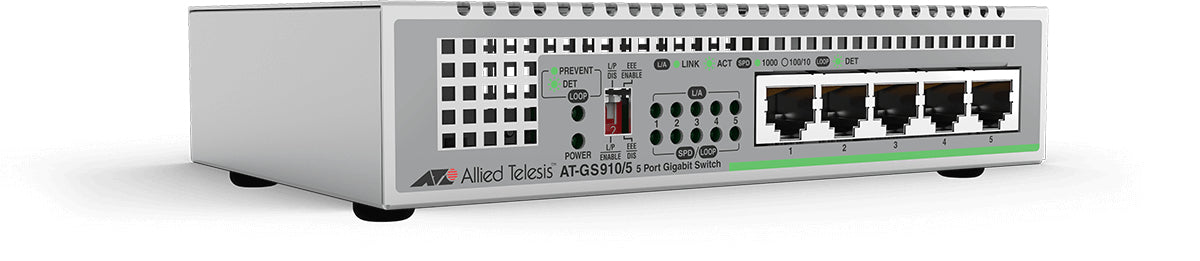 Allied Telesis GS910/5 Unmanaged 10G Ethernet (100/1000/10000) Grey - AT-GS910/5-10