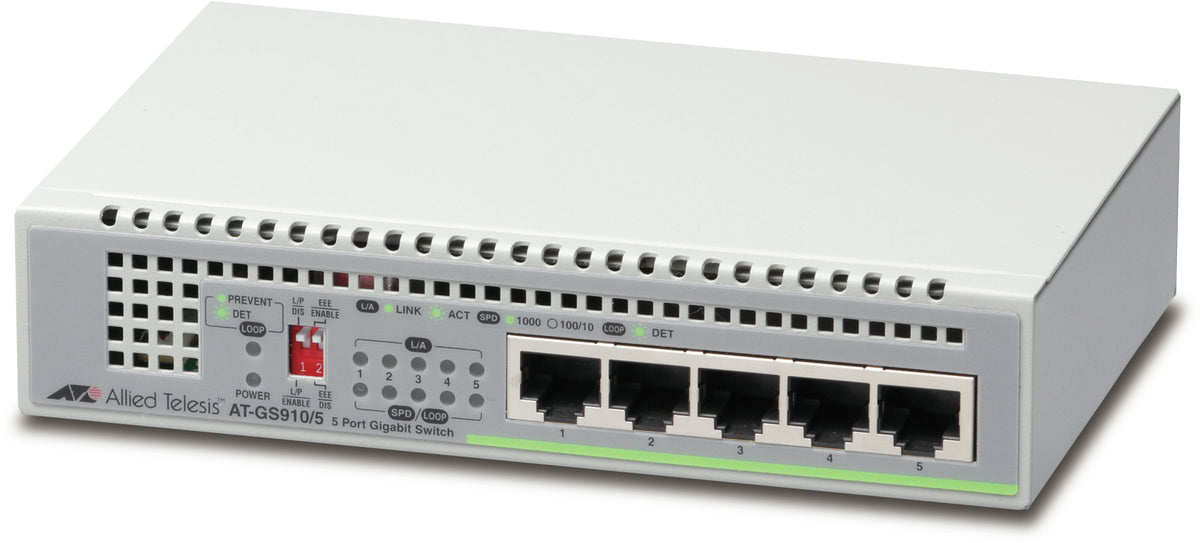 Allied Telesis GS910/5 Unmanaged 10G Ethernet (100/1000/10000) Grey - AT-GS910/5-10