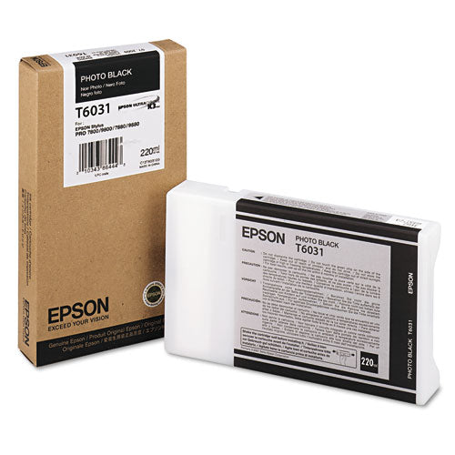 EPSON (60) UltraChrome K3 Ink, Photo Black - T603100