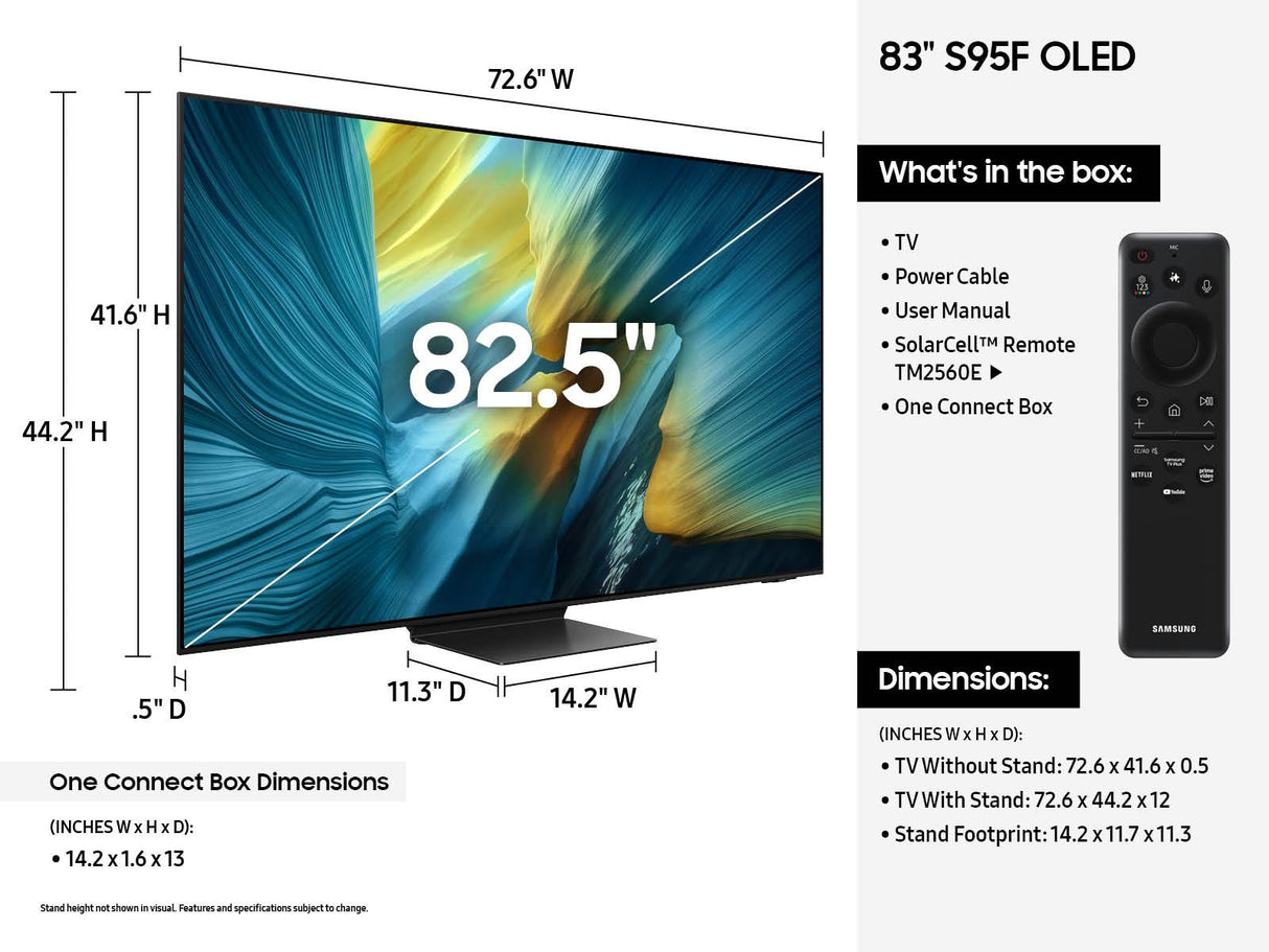 Samsung Series 9 QN83S95FAEXZA TV 2.11 m (83") 4K Ultra HD Smart TV Wi-Fi Black - QN83S95FAEXZA SAMSUNG