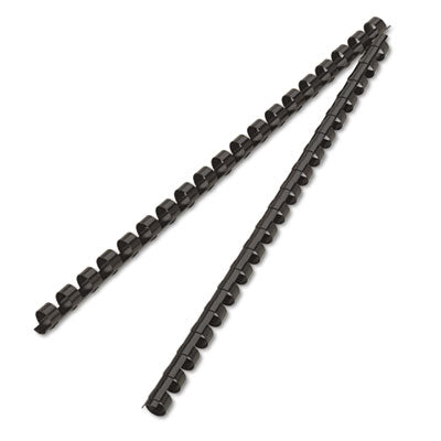 Plastic Comb Bindings for 11 x 8.5 Documents, 19 Rings, 0.38" (55-Sheet) Capacity, Black, 25/Pack - 52322