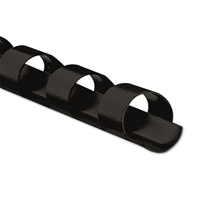 Plastic Comb Bindings for 11 x 8.5 Documents, 19 Rings, 0.38" (55-Sheet) Capacity, Black, 25/Pack - 52322