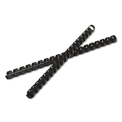 Plastic Comb Bindings for 11 x 8.5 Documents, 19 Rings, 0.5" (90-Sheet) Capacity, Black, 25/Pack - 52323