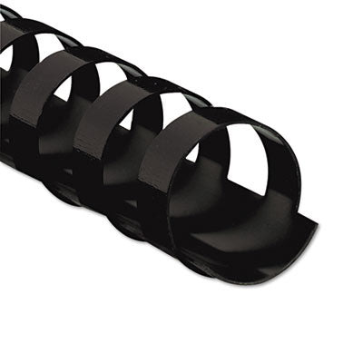 Plastic Comb Bindings for 11 x 8.5 Documents, 19 Rings, 0.5" (90-Sheet) Capacity, Black, 25/Pack - 52323