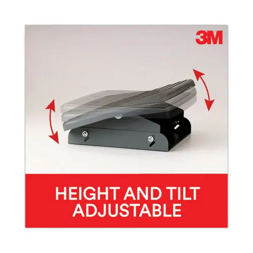 3M 3M Adjustable Steel Footrest, Nonslip Surface, 22w x 14d x 4 to 4.75h, Black/Charcoal - FR530CB