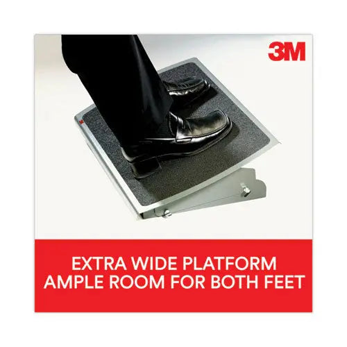 3M 3M Adjustable Steel Footrest, Nonslip Surface, 22w x 14d x 4 to 4.75h, Black/Charcoal - FR530CB