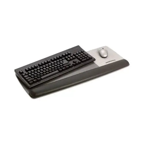 3M 3M Antimicrobial Gel Mouse Pad/Keyboard Wrist Rest Platform, 25.5 x 10.6, Black/Silver - WR422LE