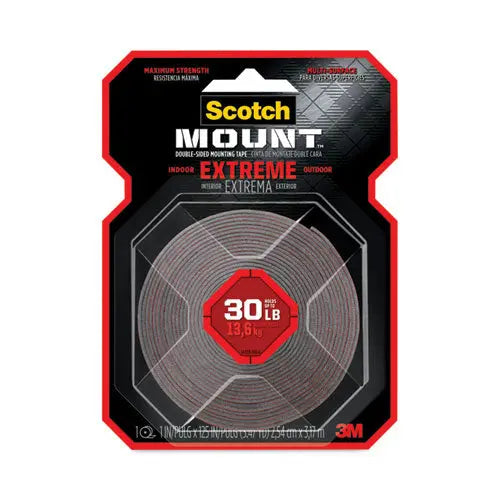 3M 3M Extreme Mounting Tape, Holds Up to 30 lbs, 1 x 60, Black - 414H
