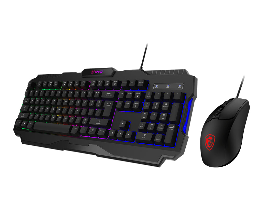 MSI FORGE GK100 COMBO keyboard Mouse included Gaming USB QWERTY US English Black - FORGEGK100C MSI