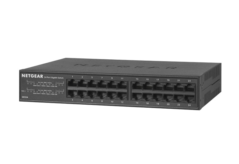 NETGEAR GS324 Unmanaged Gigabit Ethernet (10/100/1000) 1U Black - GS324-200NAS