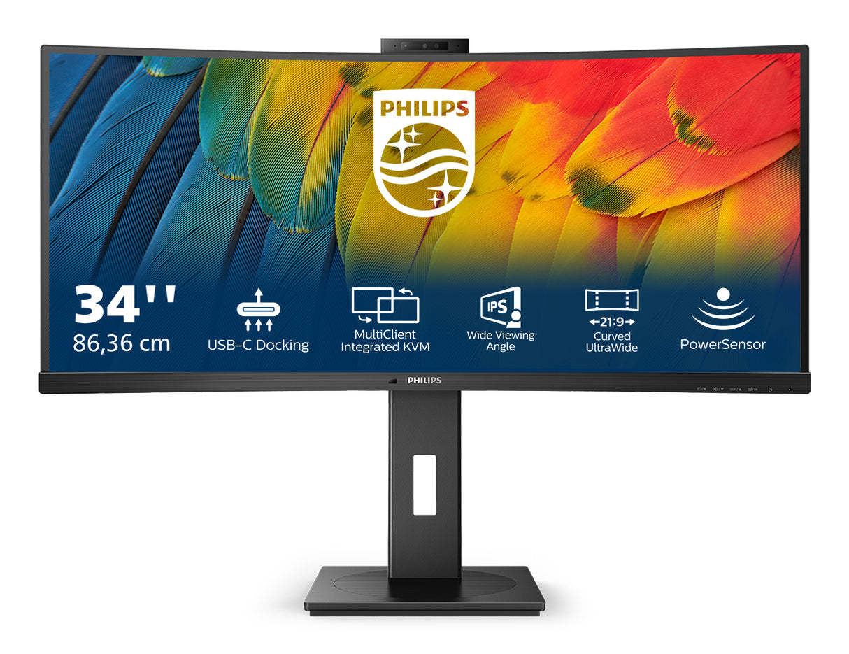 Philips 5000 series 34B1U5600CH/75 computer monitor 86.4 cm (34") 3440 x 1440 pixels Wide Quad HD LCD Black - 34B1U5600CH PHILIPS