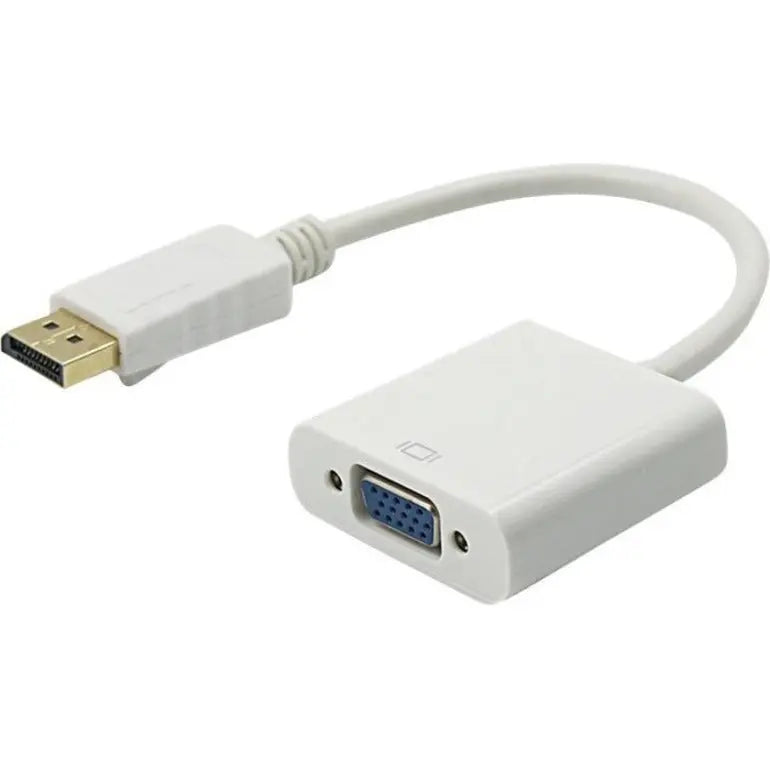4XEM 4XEM 10in DisplayPort To VGA M/F Adapter Cable - White - DisplayPort/VGA for Video Device, Monitor, Projector - 10in - 1 x DisplayPort Male Digital Audio/Video - 1 x HD-15 Female VGA - White - 4XDPMVGAFA10W