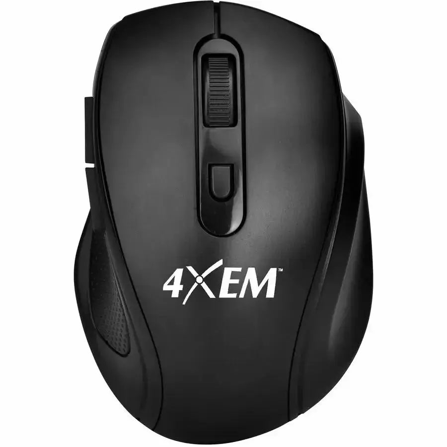 4XEM 4XEM 20FT Range Wireless Mouse - Optical - Wireless - Radio Frequency - 2.40 GHz - Black - 1 Pack - USB 2.0 Type A - Scroll Wheel - 5 Button(s) - Right-handed Only