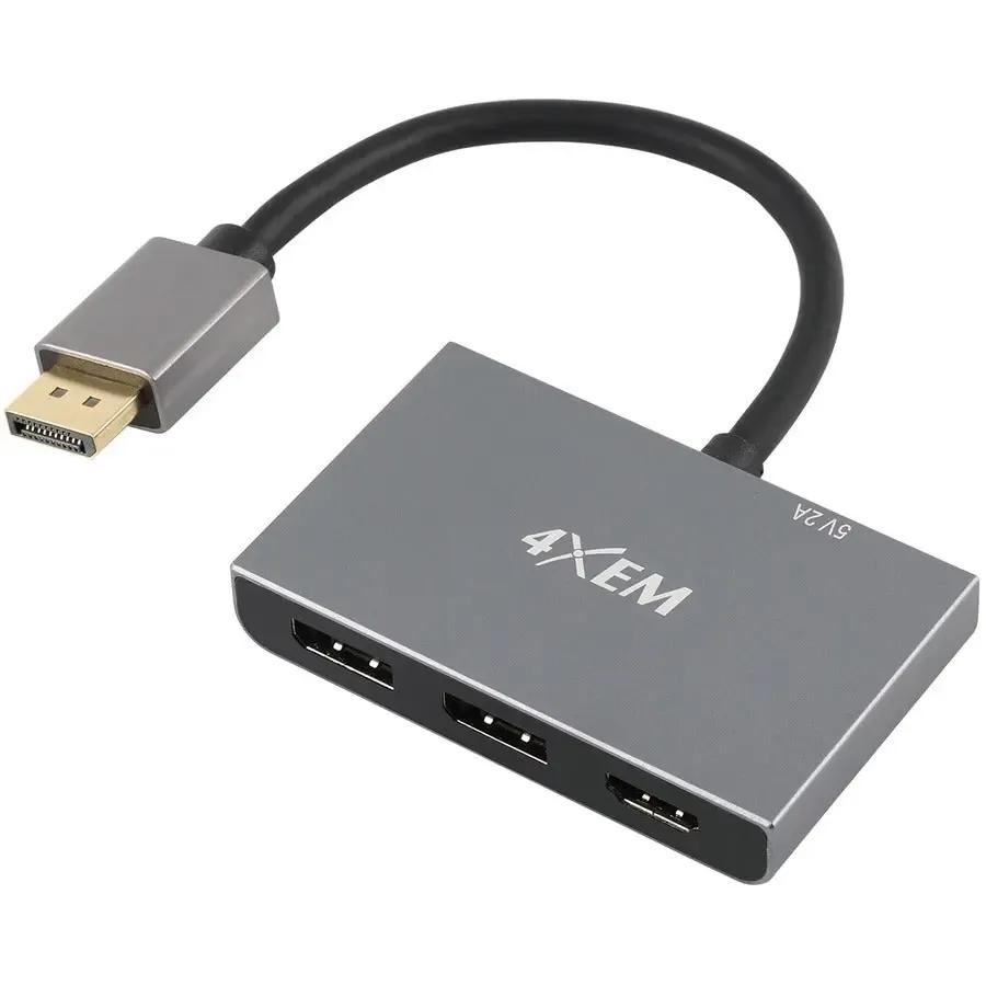 4XEM 4XEM 3-Port DP to HDMI Multi-Monitor Hub - 1.92 ft DisplayPort/HDMI/Micro-USB A/V Cable for Monitor, PlayStation, Home Theater System, Display Screen, Audio/Video Device - First End: 1 x DisplayPort 1 - 4XMST04
