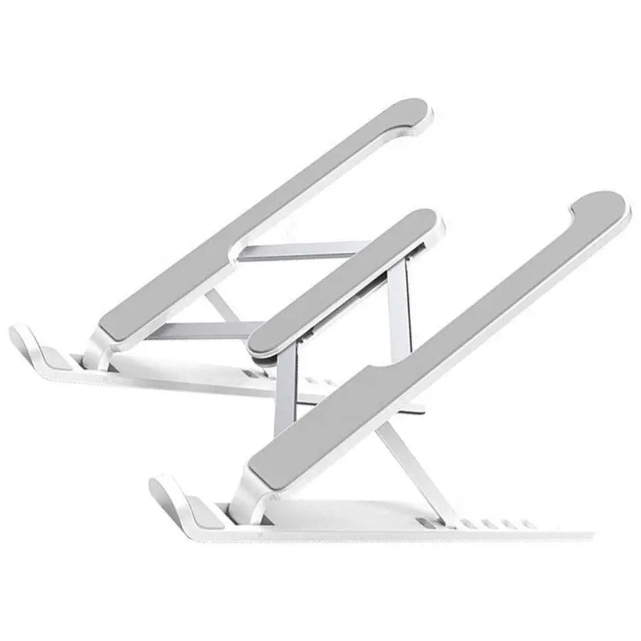4XEM 4XEM Adjustable Laptop Metal Stand - Wide - 5.9" Height x 8" Width - Metal, Zinc Alloy, Silicone - Silver