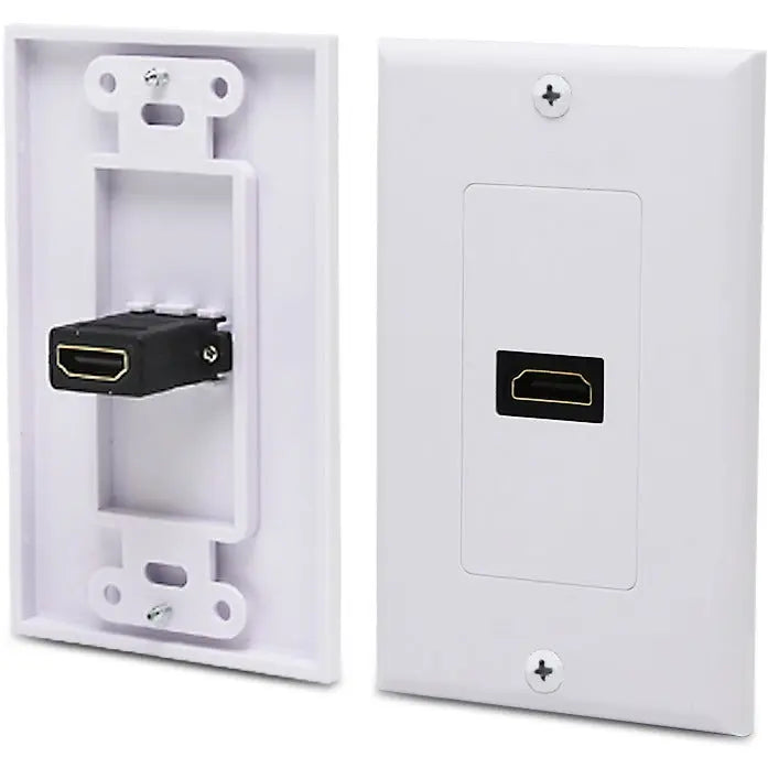 4XEM 4XEM Single Outlet Female High Speed HDMI Wall Plate with 3D support - White 1Port Single outlet femaleHDMI Wall Plate To Mount To A Single Gang Box - 4XWALLHDMI1