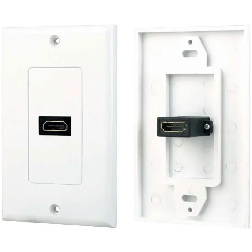 4XEM 4XEM Single Outlet Female High Speed HDMI Wall Plate with 3D support - White 1Port Single outlet femaleHDMI Wall Plate To Mount To A Single Gang Box - 4XWALLHDMI1