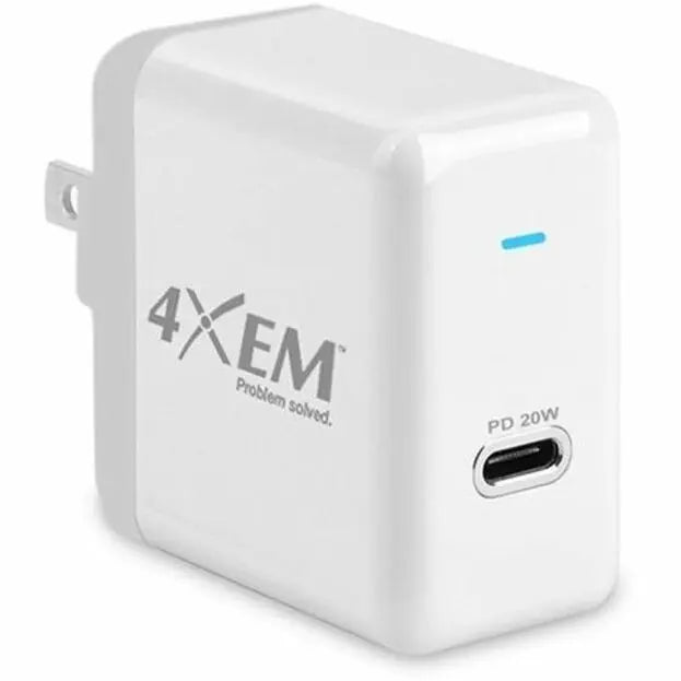 4XEM 4XEM USB-C 18W Wall Charger - 18 W - 120 V AC, 230 V AC Input - 5 V DC/3 A, 9 V DC, 12 V DC Output - 4XUSBCPOWER18W