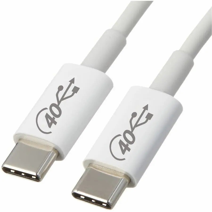4XEM 4XEM USB-C to C 40 Gigabit 200CM/2M Cable White - 6.56 ft USB-C Data Transfer Cable - First End: 1 x USB4 Type C - Male - Second End: 1 x USB4 Type C - Male - 40 Gbit/s - Nickel Plated Connector - White - 1