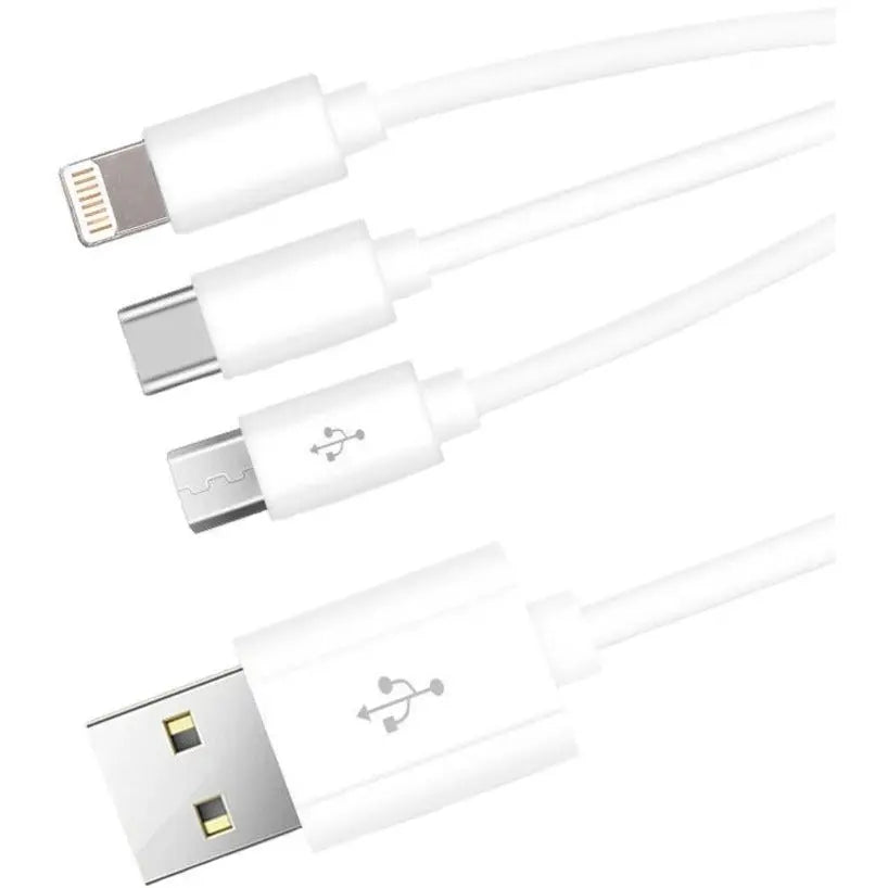 4XEM 4XEM USB To Lightning Micro USB and USB Type C Cable For iPhone/iPod/iPad/Galaxy - 4XEM USB To Lightning, Micro USB and USB Type C Fast Charging Cable For iPhone/iPod/iPad/Galaxy - 4XUSBMUSB8PINUSBC