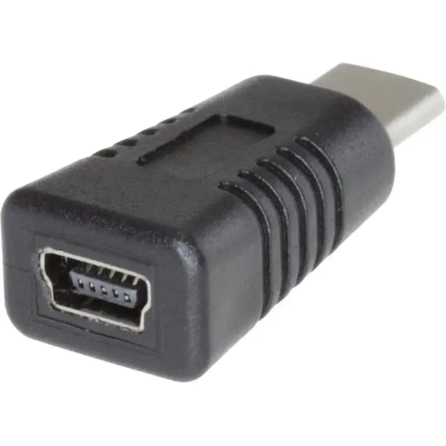 4XEM 4XEM USB Type-C to USB Type-B Mini Adaptor - 1 Pack - 1 x Type C USB 2.0 USB Male - 1 x Type B USB 2.0 Mini USB Female - Black - 4XUSBCMINIUSBA