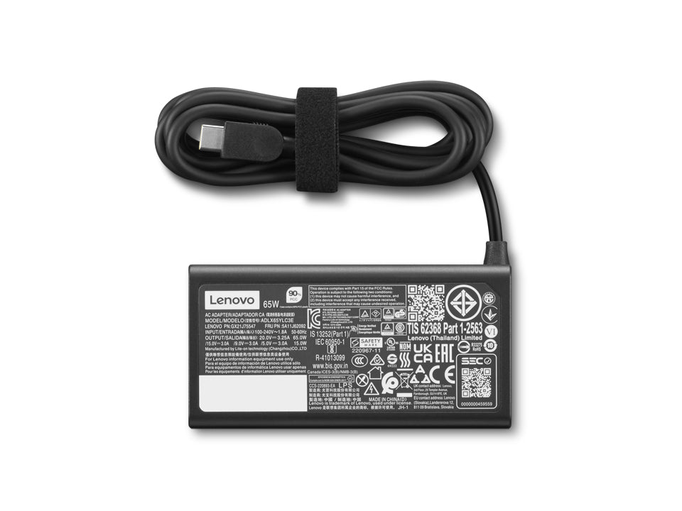 Lenovo 4X21S91183 power adapter/inverter Indoor 65 W Black - 4X21S91183