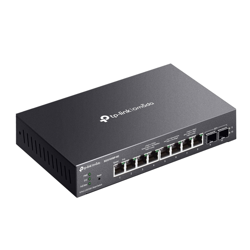 TP-Link Omada 8-Port 2.5GBASE-T and 2-Port 10GE SFP+ Smart Switch with 8-Port PoE+ - SG2210XMP-M2