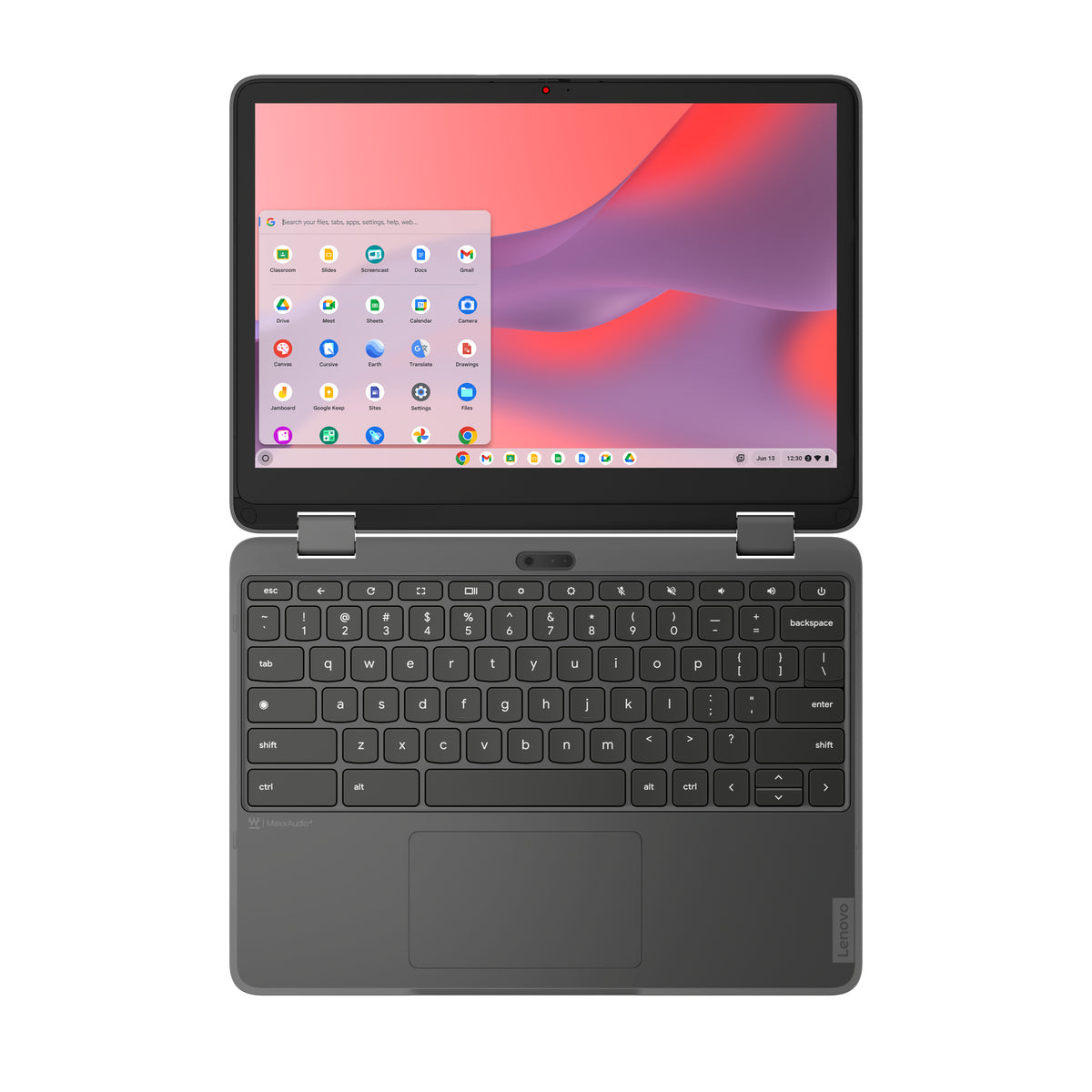 Lenovo 500e Yoga Chromebook Gen 4 N200 31 cm (12.2") Touchscreen WUXGA 8 GB LPDDR5-SDRAM 128 GB eMMC Wi-Fi 6E (802.11ax) ChromeOS Grey - 82W40026US