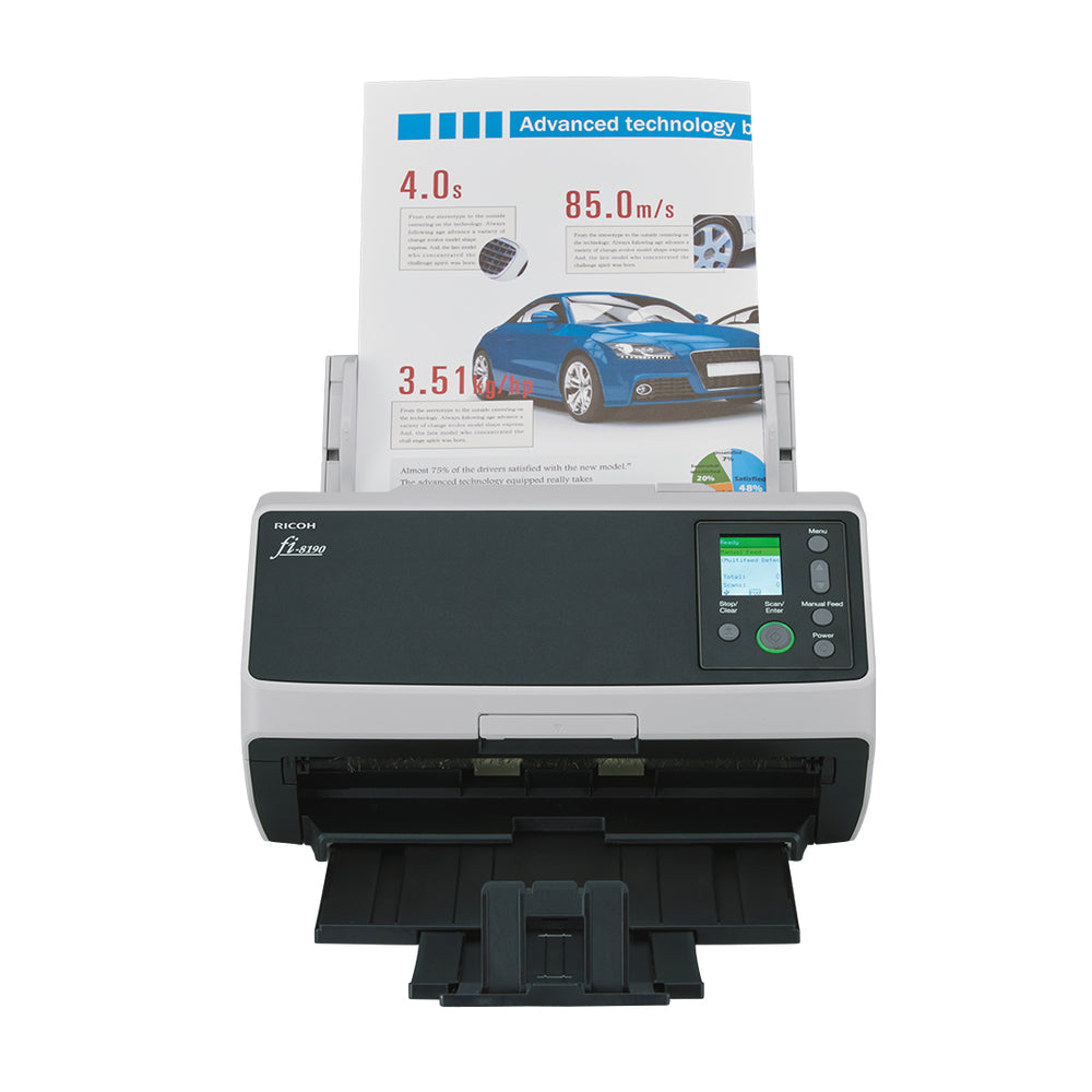 Ricoh fi-8190 ADF + Manual feed scanner 600 x 600 DPI A4 Black, Grey - PA03810-B005