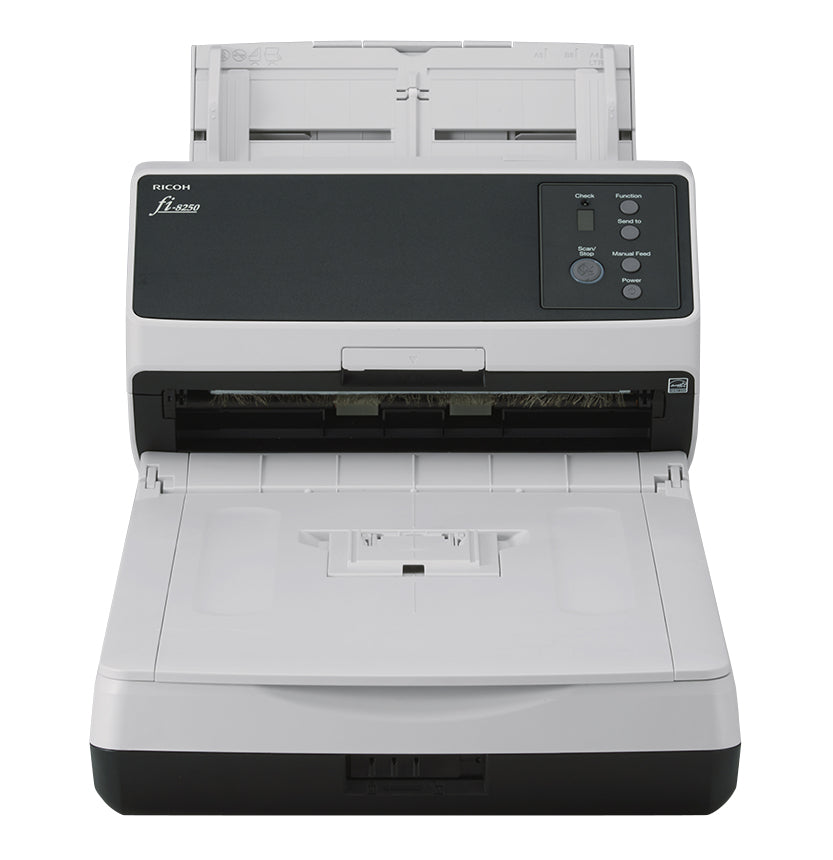 Ricoh FI-7480 W/ 5 YEAR EXCHANGE WARRANTY + 2 CONS KITS - DROP SHIP ADF + Manual feed scanner 600 x 600 DPI A4 Black, Grey - PA03810-B605