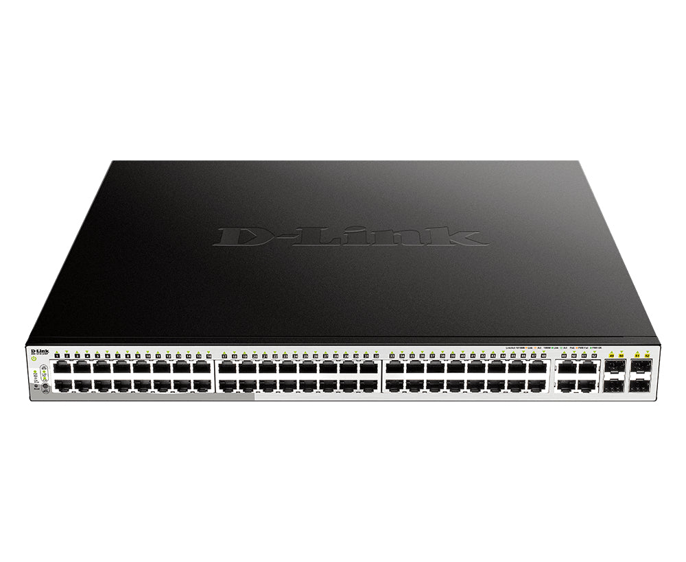 D-Link 52-Port PoE Gigabit Smart Managed Switch including 4 x 100/1000Mbps Combo Ports - DGS-1210-52MP D-LINK