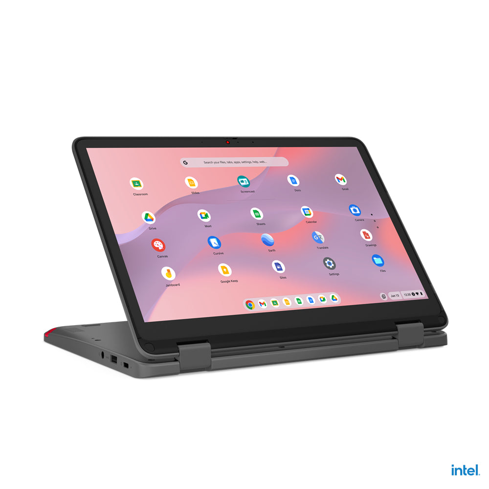 Lenovo 500e Yoga Chromebook Gen 4 Intel® N N100 31 cm (12.2") Touchscreen WUXGA 4 GB LPDDR5-SDRAM 32 GB eMMC Wi-Fi 6E (802.11ax) ChromeOS US English Grey - 82W4000AUS