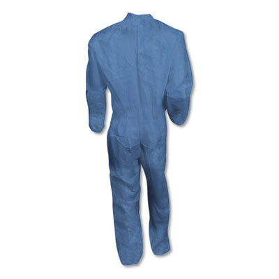 A60 Elastic-Cuff, Ankle and Back Coveralls, Large, Blue, 24/Carton - 45003 C2G