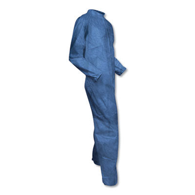 A60 Elastic-Cuff, Ankle and Back Coveralls, Large, Blue, 24/Carton - 45003 C2G