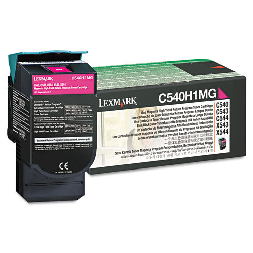 LEXMARK Return Program High-Yield Toner, 2,000 Page-Yield, Magenta - C540H1MG
